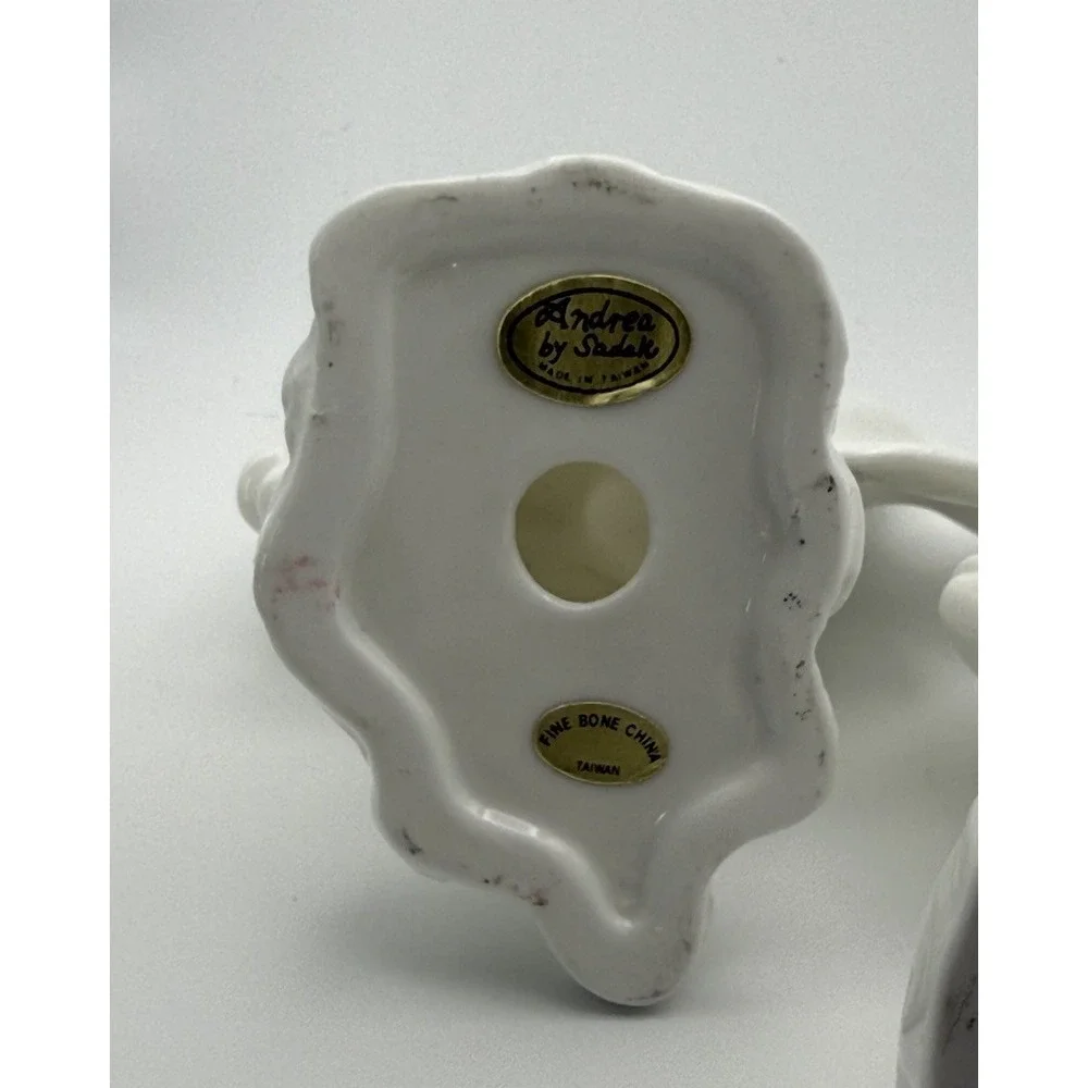 Coastal Lot 2 Angelfish Fine Bone China By Andrea Sadak Glossy White Fish EUC